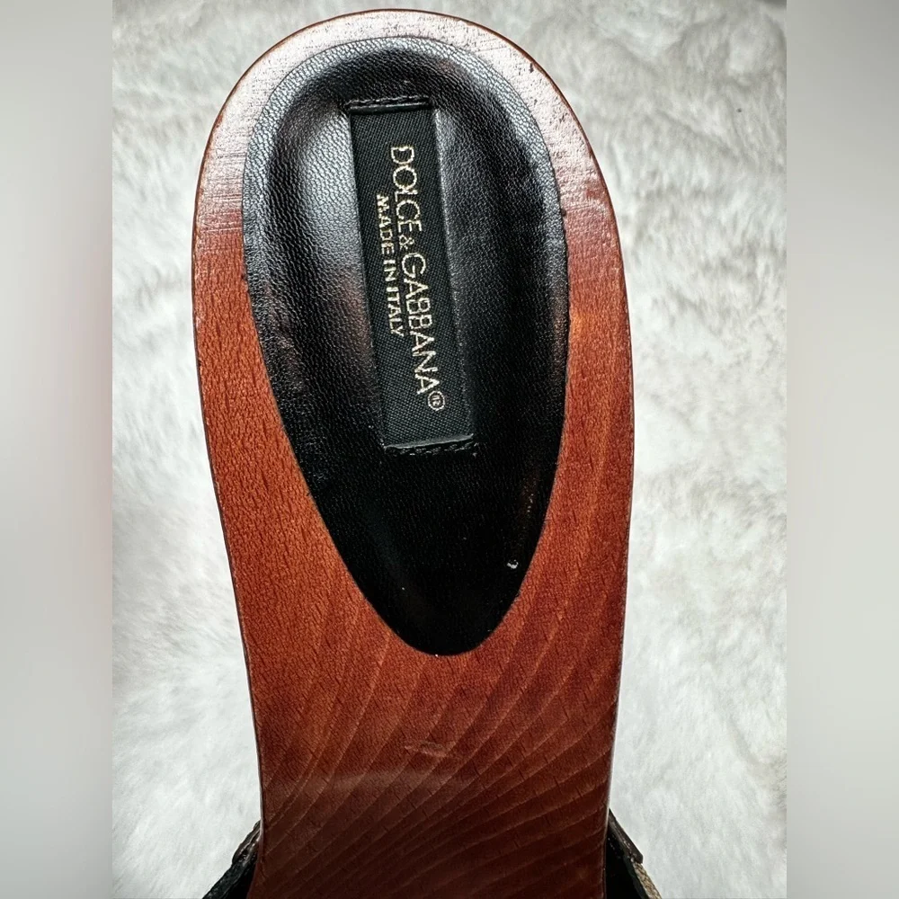 Dolce & Gabbana Women's Floral Mules - Black and Brown - Picture 3 of 17